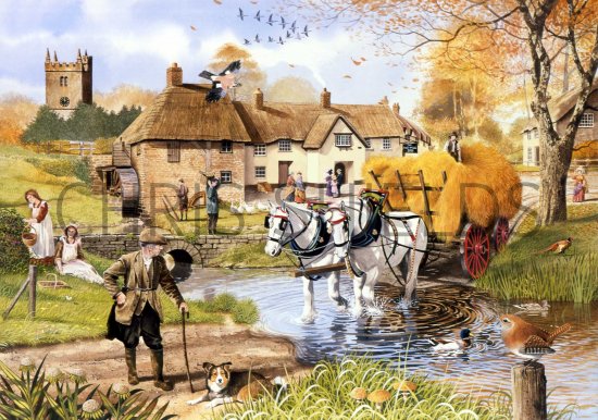 Illustration of Village scene - Autumn (#0077)