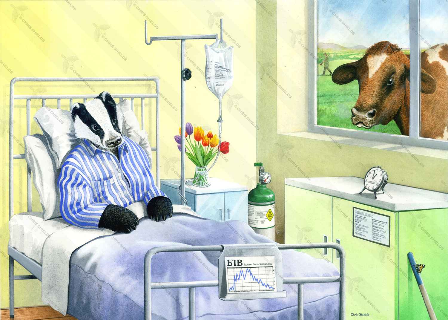 Illustration of Badger and Cow (#2004)
