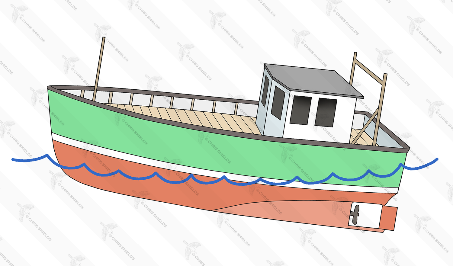 Illustration of Boat-down by the stern (#4752)