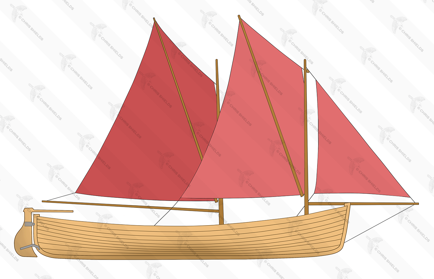 Illustration of Drontheim Sailing Boat (#4581)
