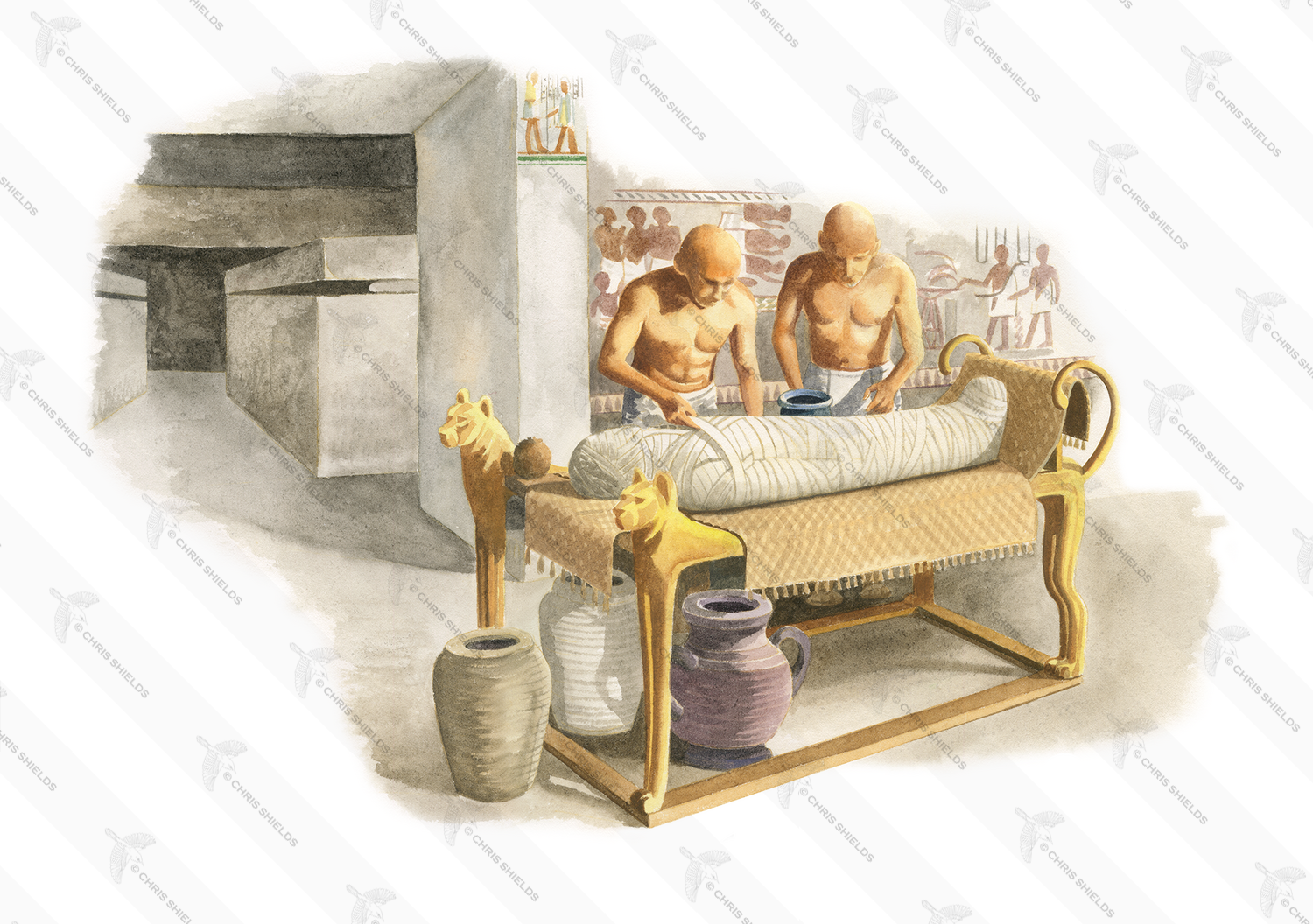 Illustration of Egyptian Mummy Ritual (#4765)