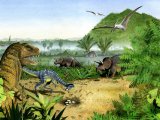 Illustration of Dinosaurs Scene (#0201)