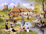 Illustration of Village scene - Spring (#0082)